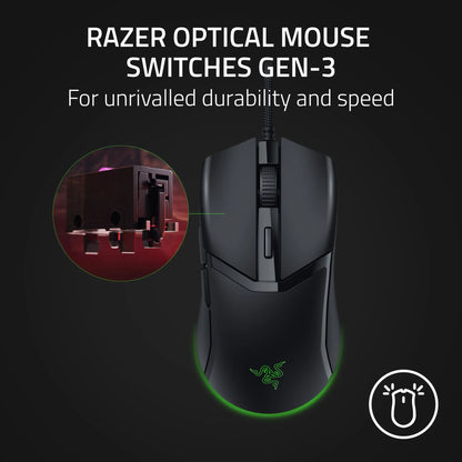 Cobra Wired Gaming Mouse 58G Lightweight Design, Gen-3 Optical Switches, RGB Lighting Black