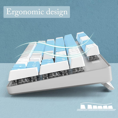 Mechanical Gaming Keyboard, LED Backlit Wired Computer Keyboard with Blue Switches, Compact PC Gaming Keyboard with 21 Lighting Modes, for Windows Laptop PC Mac (Blue Switch)