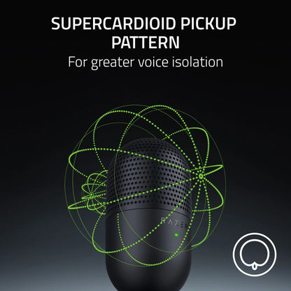 Seiren V3 Mini Ultra-Compact USB Microphone, Tap to Mute, Black