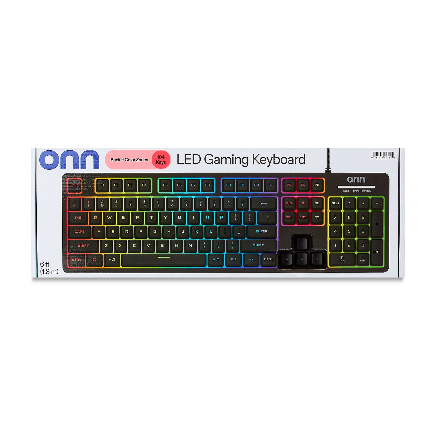 Wired LED Gaming Keyboard, Backlit, Gray