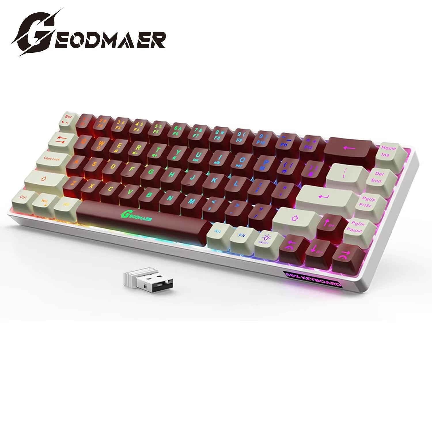 2.4G Wireless Gaming Keyboard 68 Keys Gaming Keyboard Rechargeable Backlit Anti-Ghosting No-Conflict Keyboard for PC
