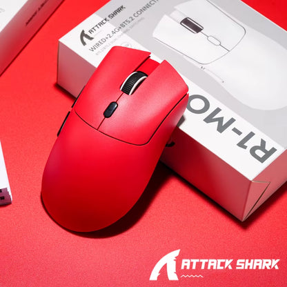 Attack Shark R1 Bluetooth Mouse and Grip Tape Not Included Mouse 1000 Hz PAW3311 Sensor,Rechargeable Tri-Mode,Ergonomic