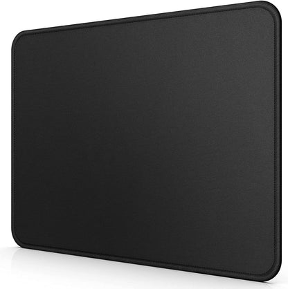 Computer Mouse Pad with Stitched Edges, Washable Mouse Mat with Superior Micro-Weave Cloth, Gaming Mouse Pad for Office & Home, Non-Slip Rubber Base, Black