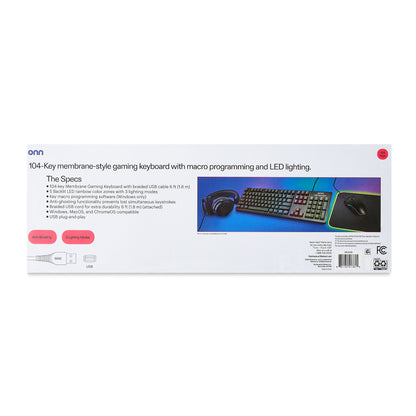 Wired LED Gaming Keyboard, Backlit, Gray