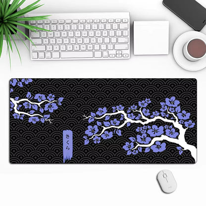 Mouse Pad Sakura Large Gamer Mousepad Purple Cherry Blossom Keyboard Mat XXXL Mouse Mat Pc Accessories Rubber Desk Mat 90X40