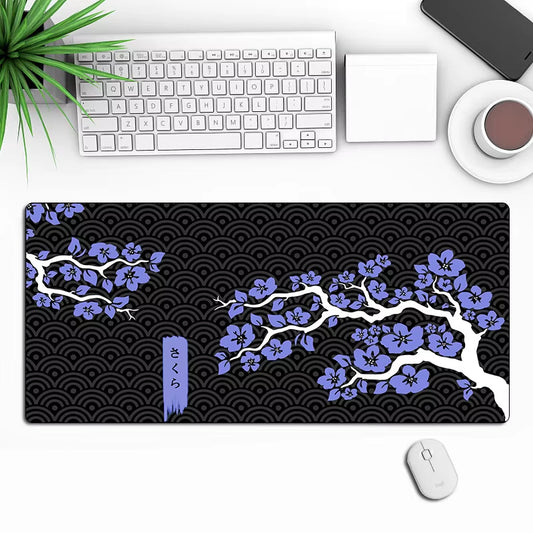 Mouse Pad Sakura Large Gamer Mousepad Purple Cherry Blossom Keyboard Mat XXXL Mouse Mat Pc Accessories Rubber Desk Mat 90X40