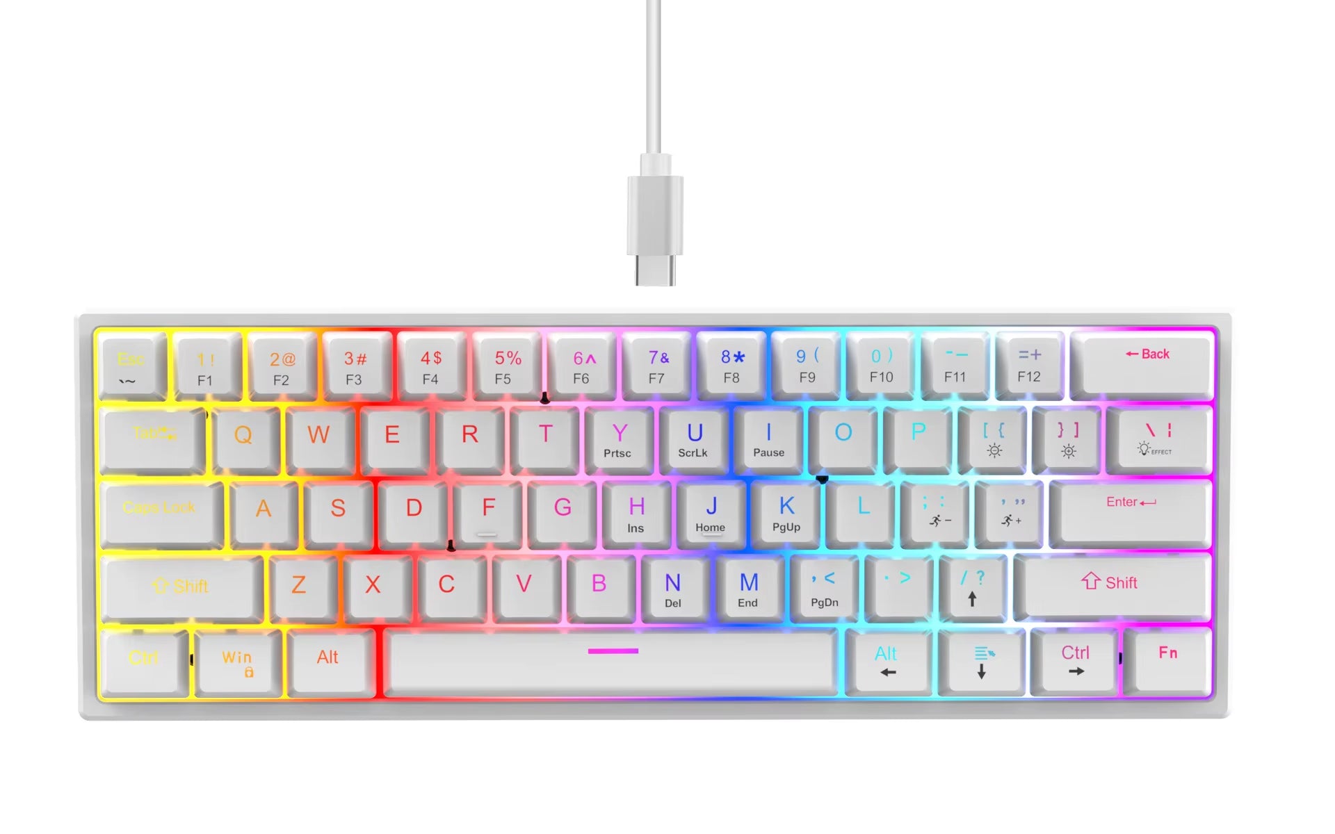 61Key Mini Mechanical Keyboard Wired Gamer Keyboard Switch Backlit Cyan Axis Keycaps Keyboard Ergonomic Keyboard for PC Laptop