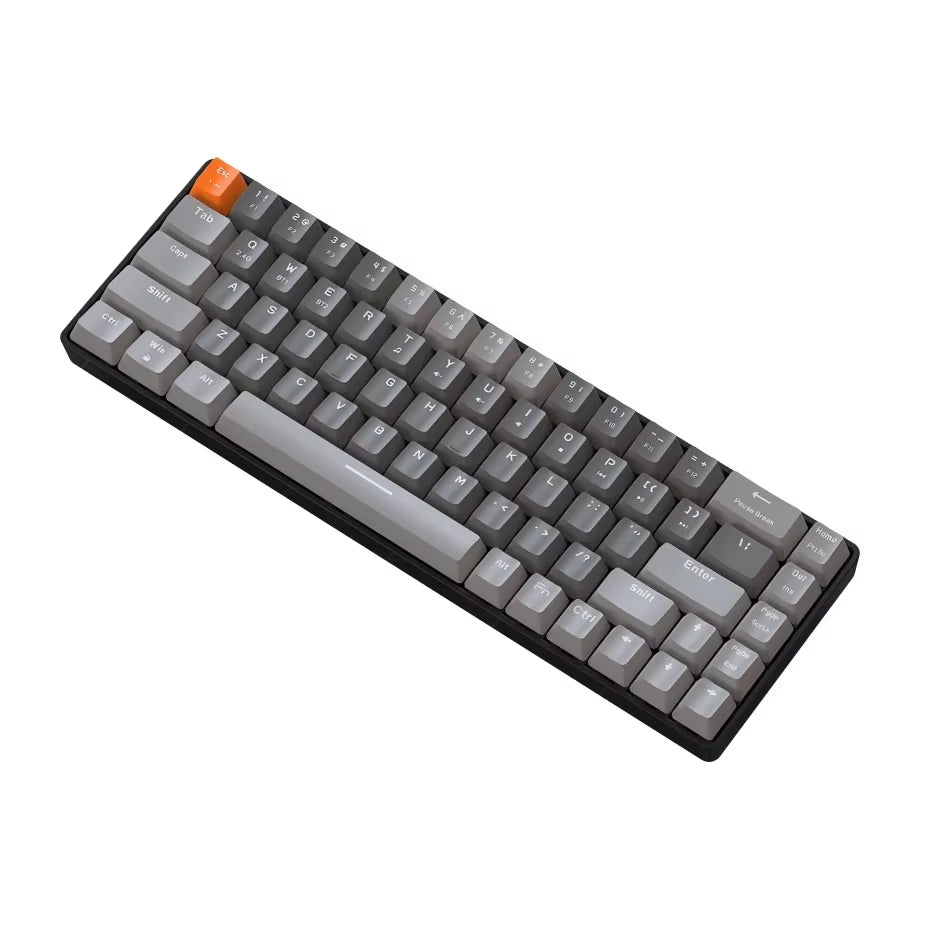 Free Wolf K68 Wireless Keyboard - Dual Mode (BT/2.4G), Custom Color Block Design, Hot-Swappable, Compact 68-Key, RGB Backlit