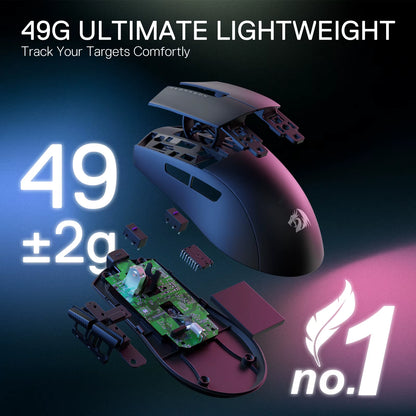 M916 PRO 3-Mode Wireless Gaming Mouse, 49G Ultra-Light 26K DPI Full Programmable Buttons Gamer Mouse