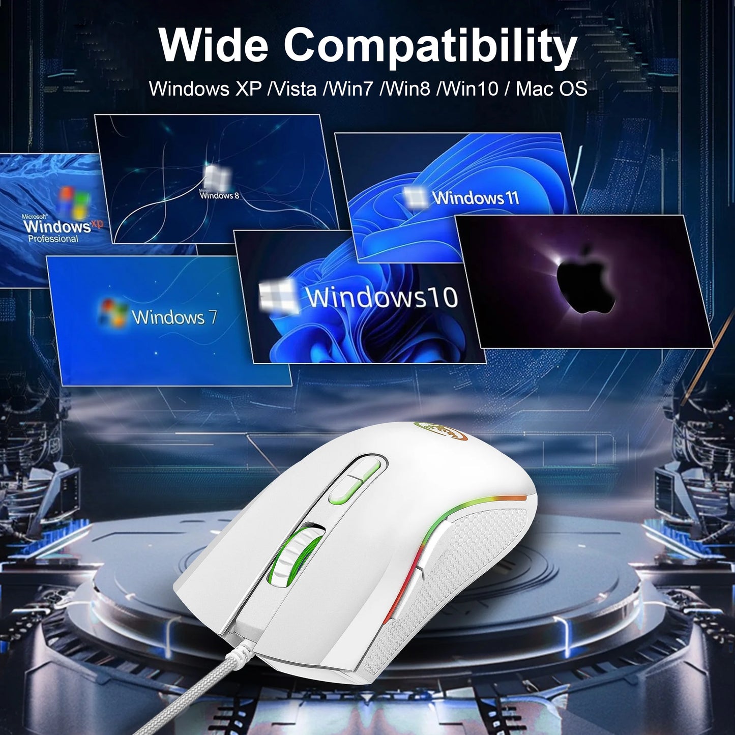 Gaming Mouse Wired, USB Computer Mouse with 4 Adjustable DPI, RGB Backlit LED, Side Buttons, Ergonomic Optical Mice for PC, Laptop, Windows, Mac, Vista, Linux, Gamer