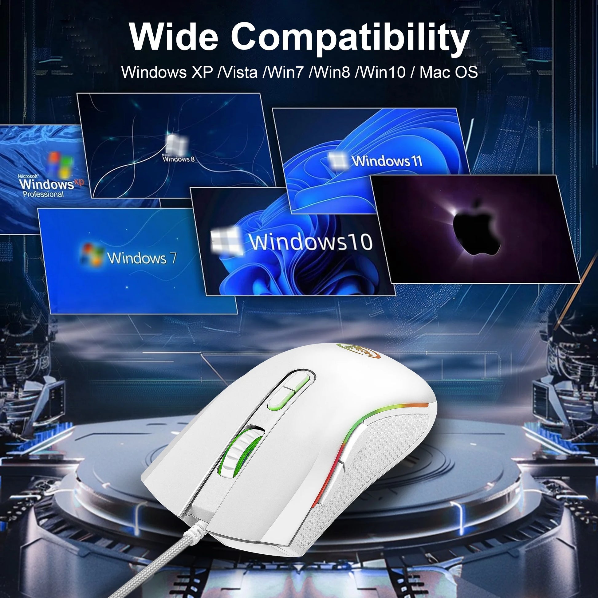 Gaming Mouse Wired, USB Computer Mouse with 4 Adjustable DPI, RGB Backlit LED, Side Buttons, Ergonomic Optical Mice for PC, Laptop, Windows, Mac, Vista, Linux, Gamer