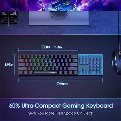 Portable 60% Mechanical Gaming Keyboard,60 Percent Wired Gamer Keyboard With