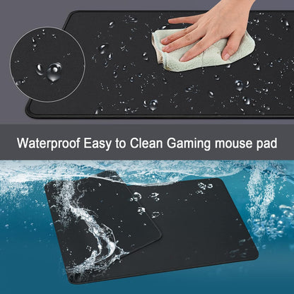Gaming Mouse Pad, XXL Large Extended Ｍousepad, 35.4X15.7 in with Stitched Edges Computer Keyboard Desk Pad, with Waterproof Non-Slip Base for Home/Office/Gaming/Work/Mouse Pads for Desk, Black