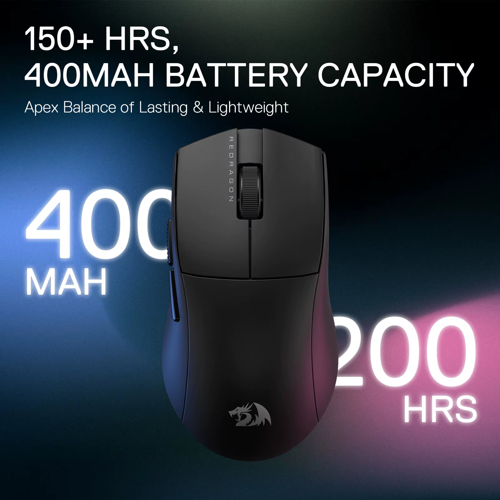 M916 PRO 3-Mode Wireless Gaming Mouse, 49G Ultra-Light 26K DPI Full Programmable Buttons Gamer Mouse