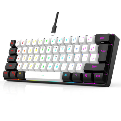 60% Wired Game Keyboard, RGB Backlit Ultra-Small Keyboard, Waterproof Portable, Computer/Mac Game Keyboard