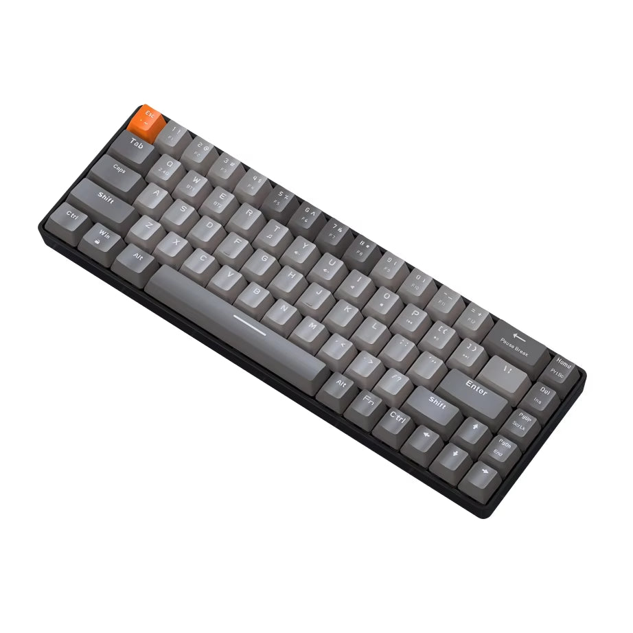 Free Wolf K68 Wireless Keyboard - Dual Mode (BT/2.4G), Custom Color Block Design, Hot-Swappable, Compact 68-Key, RGB Backlit