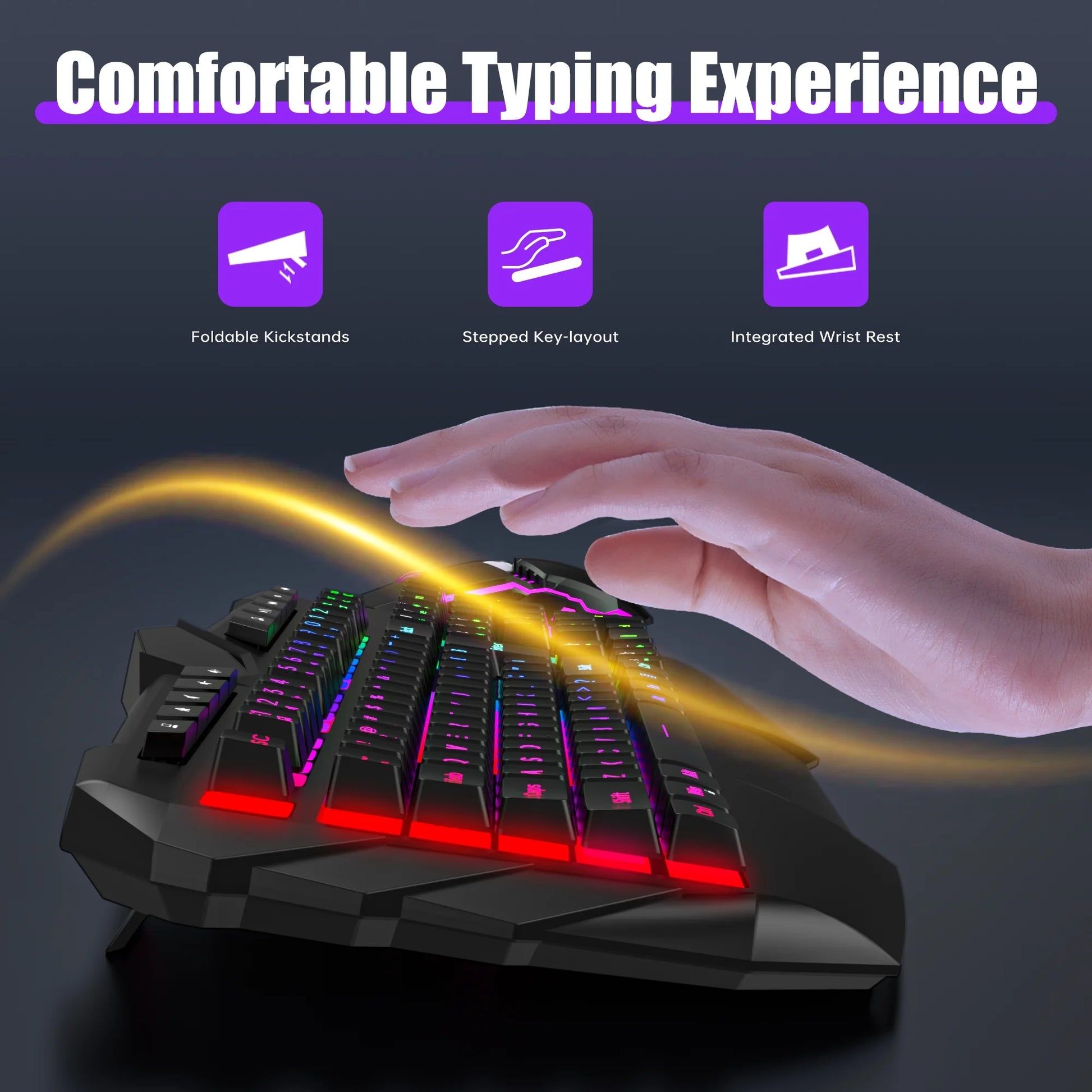 Wired Gaming Keyboard and Mouse Combo, LED RGB Backlit 114 Keys Mechanical Feel Anti-Ghosting Game Keyboard with 12 Multimedia Keys & 7 Colors Backlit Gaming Mouse for Windows PC Laptop Gamer