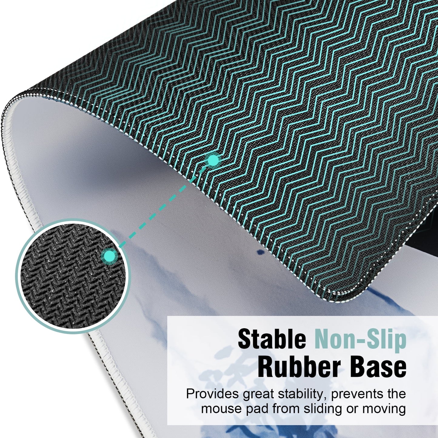 Desk Mat 31.5 X 11.81 Inch XL Extended Gaming Mouse Pad - Large Mouse Pad for Desk - Rubber Base Mousepad with Stitched Edges - Keyboard and Mouse Mat for Work, Game, Office, Home,Japanese Sea Wave