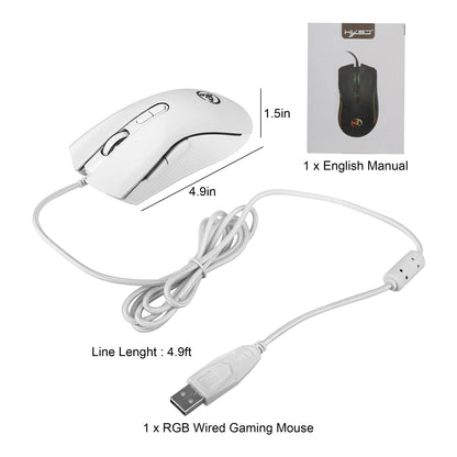 Gaming Mouse Wired, USB Computer Mouse with 4 Adjustable DPI, RGB Backlit LED, Side Buttons, Ergonomic Optical Mice for PC, Laptop, Windows, Mac, Vista, Linux, Gamer