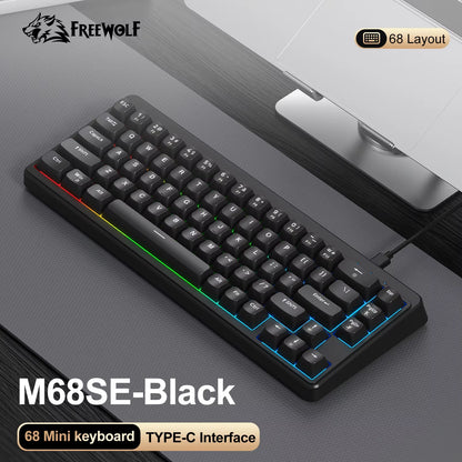 60% Key Mini Portable Keyboard Wired with RGB Dazzling Lights  M68 SE 60% Portable Keyboard for Office/Gaming